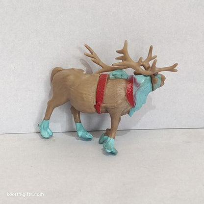 Frozen caribou cake topper rubber animal