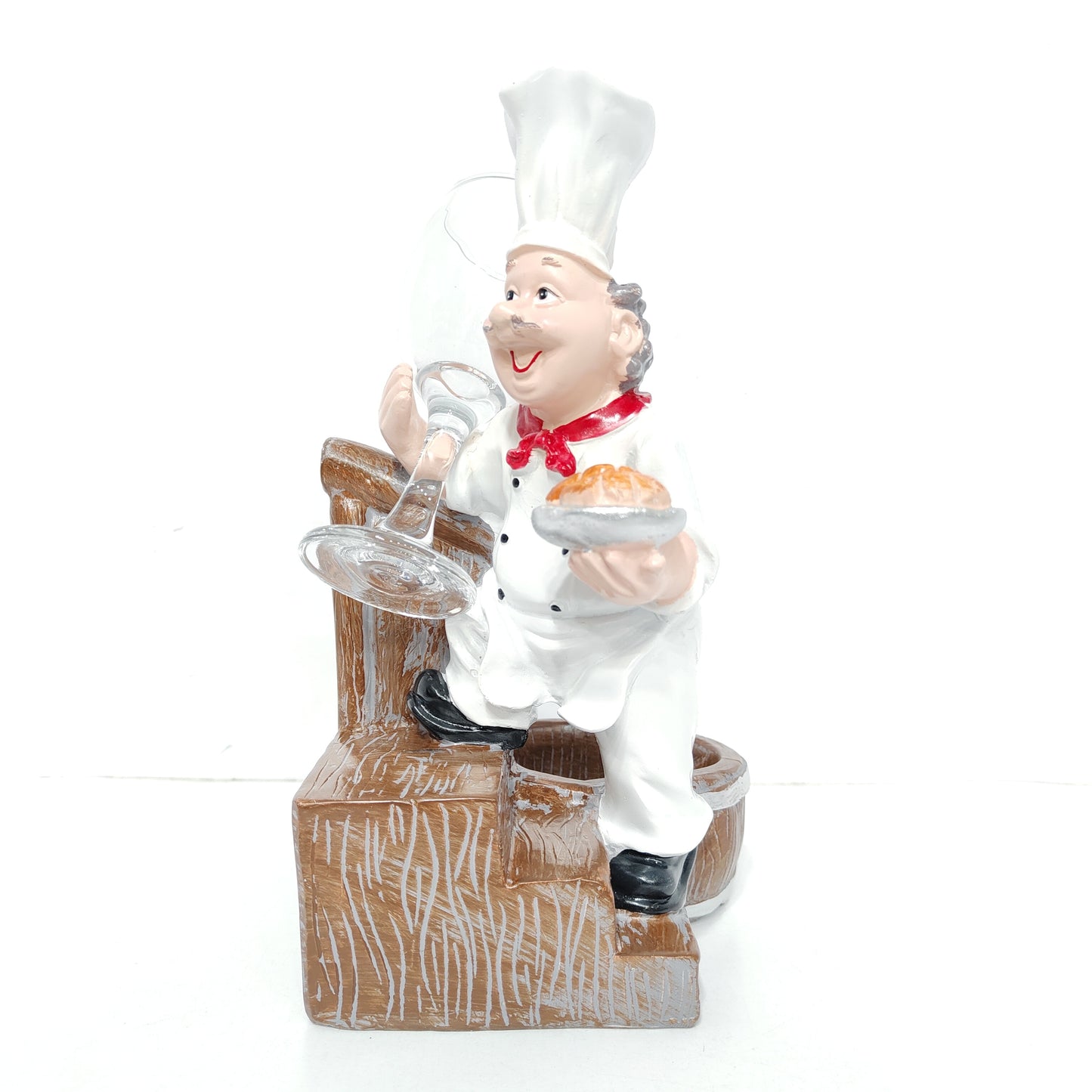 Foodie Chef Figurine Resin Bottle Holder Set