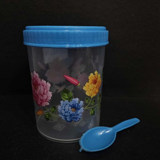 storage container with spoon for grocery storage and return gifting purpose