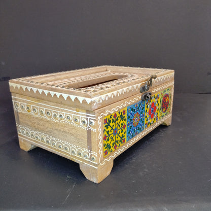Wooden hand tissue holder
