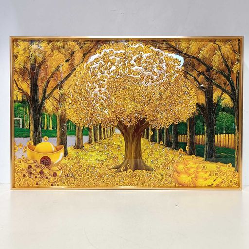 5D Diamond Painting Kit DIY for Adults&Beginners Round Full Drill Golden Tree Gem Large Size Living Room Kitchen Decorations Wall
