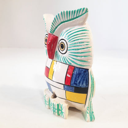 Wooden Owl F.Pose Mosaic Work