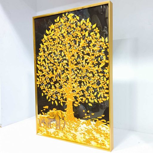 3D Flower Tree Custom Painting Abstract Picture Crystal Porcelain Painting for Home Decor