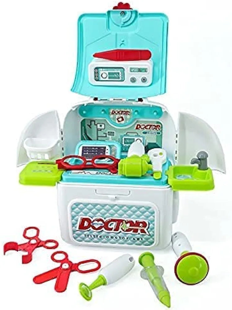 Doctor Set with Carry Bag Doctor Kit Toy for Kids 3 years above Pretend Play Toys for Kids Girls Boys Role Play Toys for Kids 2 in 1 Learning Educational Doctor Set