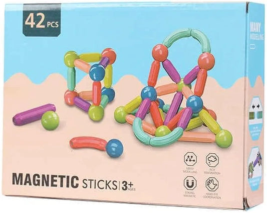 Colorful Magnetic Sticks and Balls Sets Toys 3D Construction Building Blocks Magnet Stacking Educational Learning Toys Puzzle Games Birthday Gift for Kids