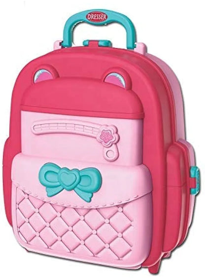 Little Hands School Bag Packing Pretend Play Makeup Set Cute Dresser Set Toys for Kids Girls Pieces