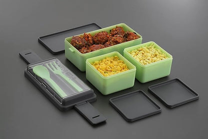 3 Compartment Lunch Box for Office Men and Lunch Box for Kids, Microwave Safe Lunch Box