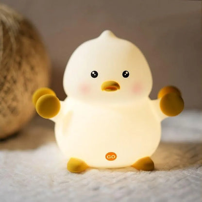 Fighting Duck Night Light for Kids Bedroom, Silicone  Night Lamp Touch Control Nightlights USB Rechargeable Bedside Lamp for Baby Children Toddlers Women Teen Girls gift