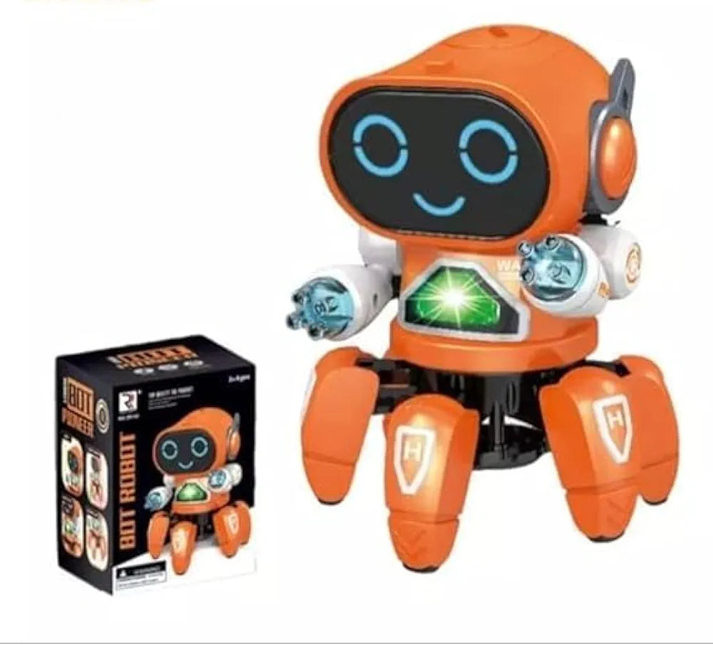 Robot Toy Bot Bot Robot 6 Legged Colorful Lights and Music All Direction Movement Da ...