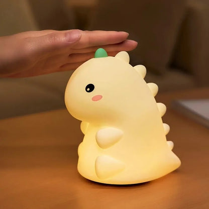 Dinosaur Night Light for Kids Bedroom, Cute Animal Silicone  Night Lamp Touch Control Nightlights USB Rechargeable Bedside Lamp for Baby Children Toddlers Women Teen Girls gift