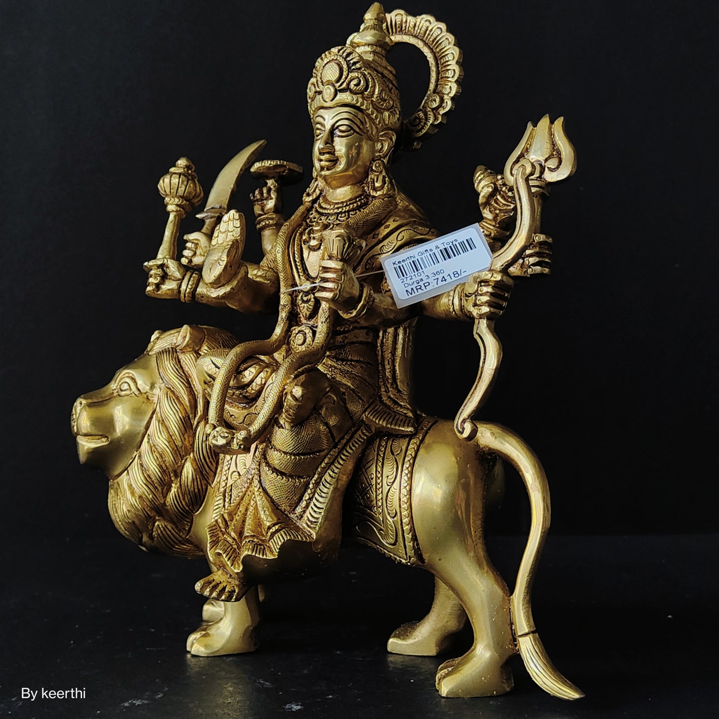 Goddess Devi Durga Maa Idol Brass Statue for Dussehra Puja Hindu Festival