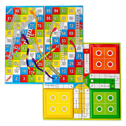 The traditional game of luck and skill Classic Strategy Game Little Snakes and Ladders with Ludo 2 In 1 combo