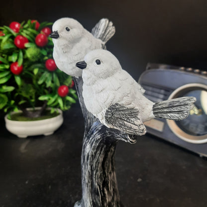 Two doves peaceful seting on stem