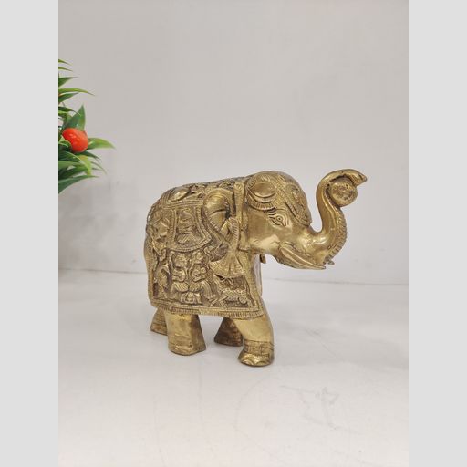 Crafted Brass Elephant Idol