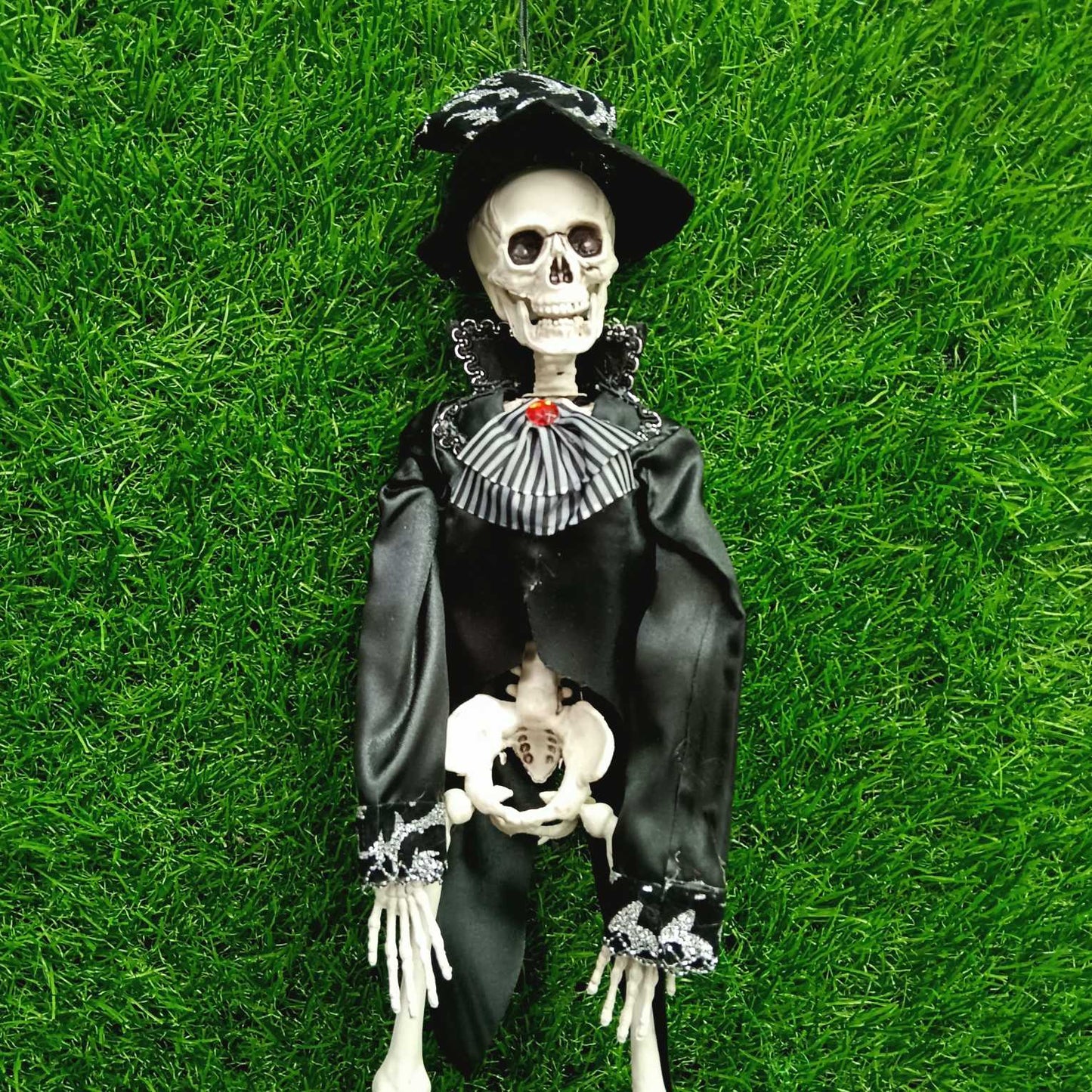Black Dressed Halloween Skeleton 16 inch
