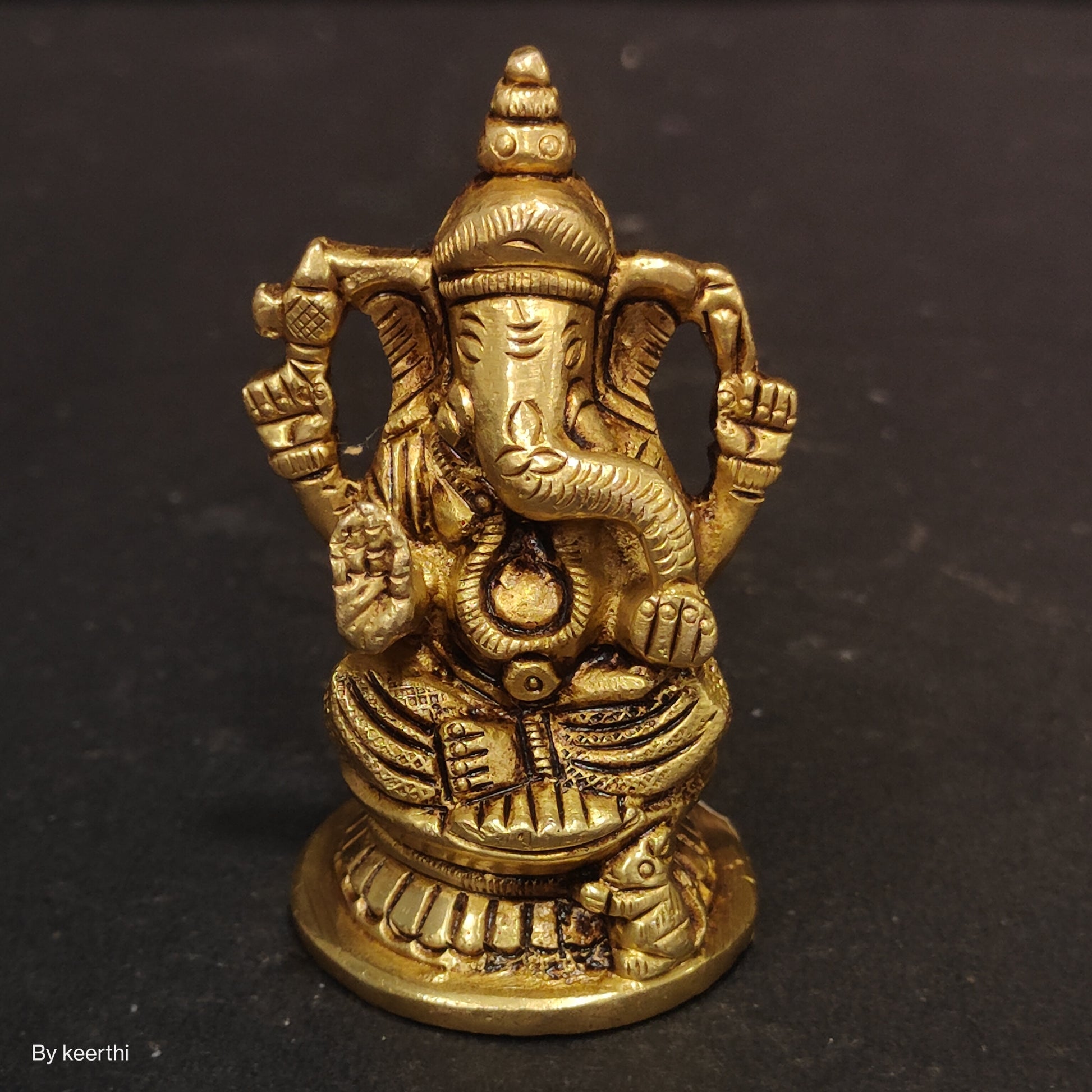 Brass Lord Ganesha Statue for Pooja Home Decor Car Dashboard God Ganesh Ganpati Decorative Showpices
