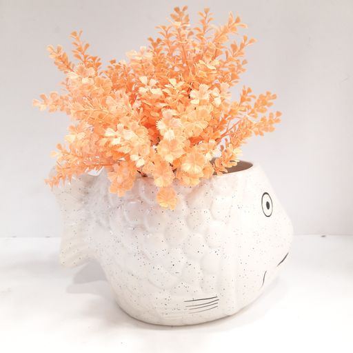 fish shaped & face printed ceramic pot for Garden,office&desktop Decoration purpose
