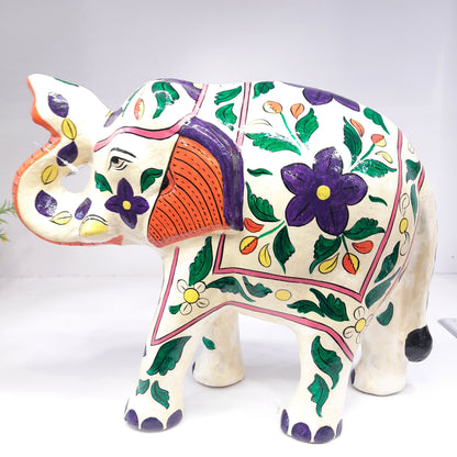 Paper Machie Elephant Saluting Painted