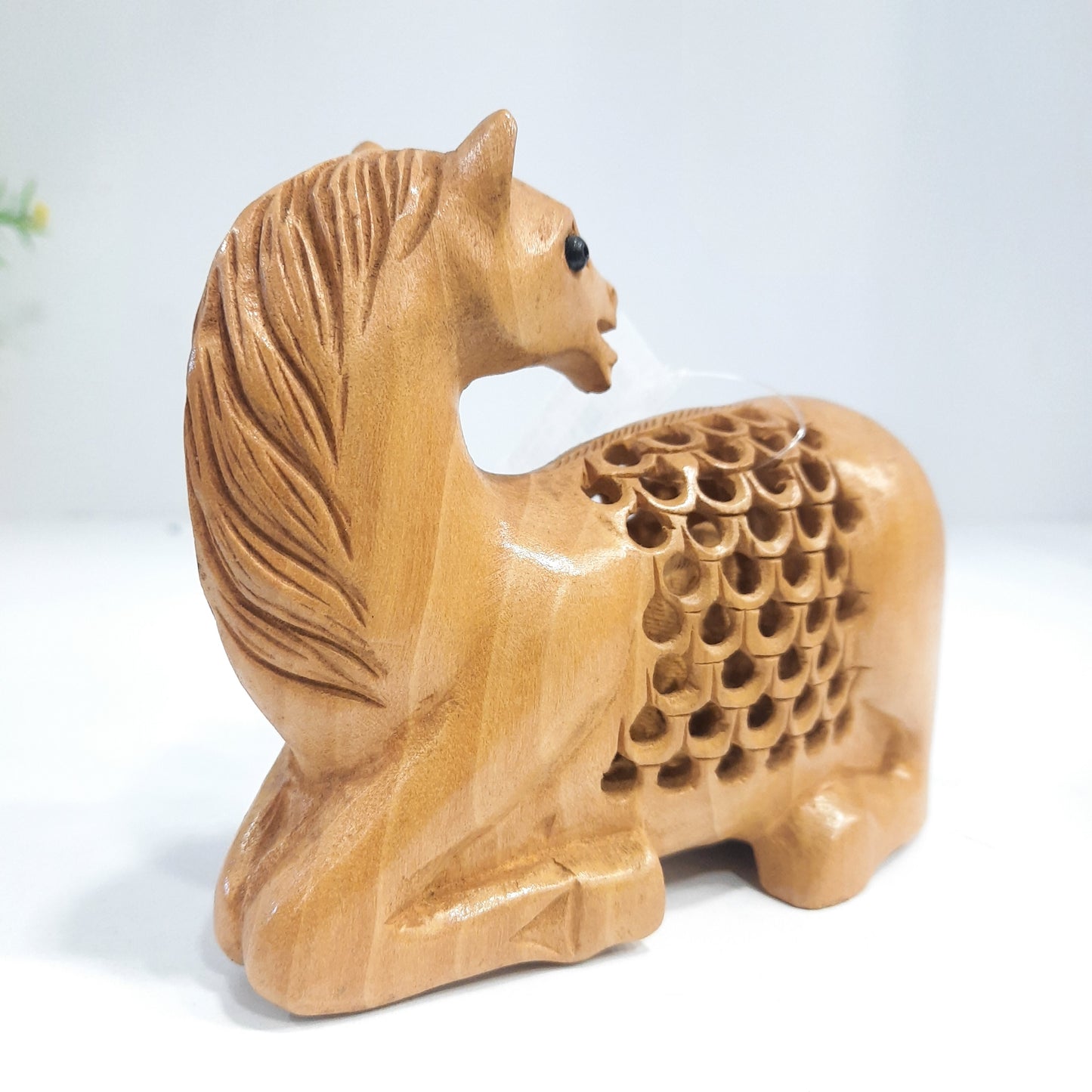 Wooden Horse W/Turned Neck U/Cut