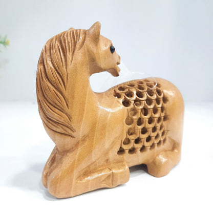 Wooden Horse W/Turned Neck U/Cut
