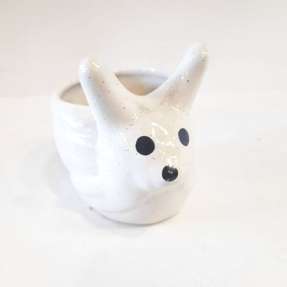 Rabbit Shaped Planter, Decorative Ceramic Flower Pot with Handle White, for Indoor and Outdoor
