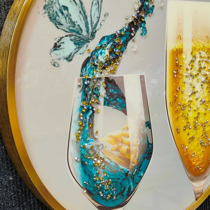 3D CRYSTAL CHAMPAGNE GLASS FRAME