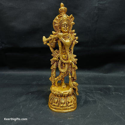 Krishna brass antique idol