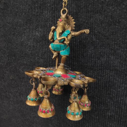 Colour Stone Ganesh oil lamp