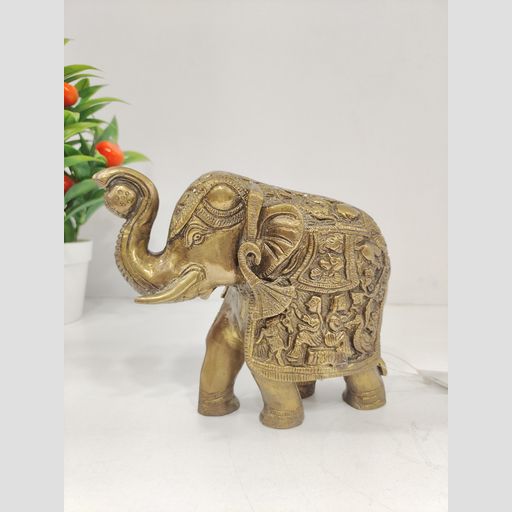 Brass Elephant Idol