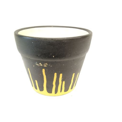 Black & yellow coloured  ceramic Pot for Office Home Garden Flower pots Indoor or Outdoor Plants Planter Balcony Planter pots