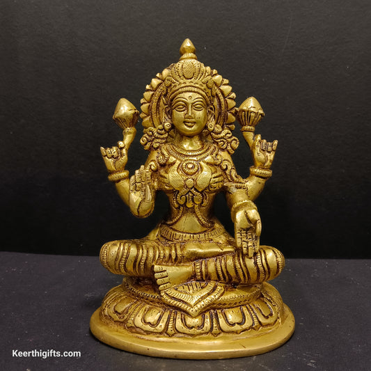 Lakshmi Devi brass antique idol