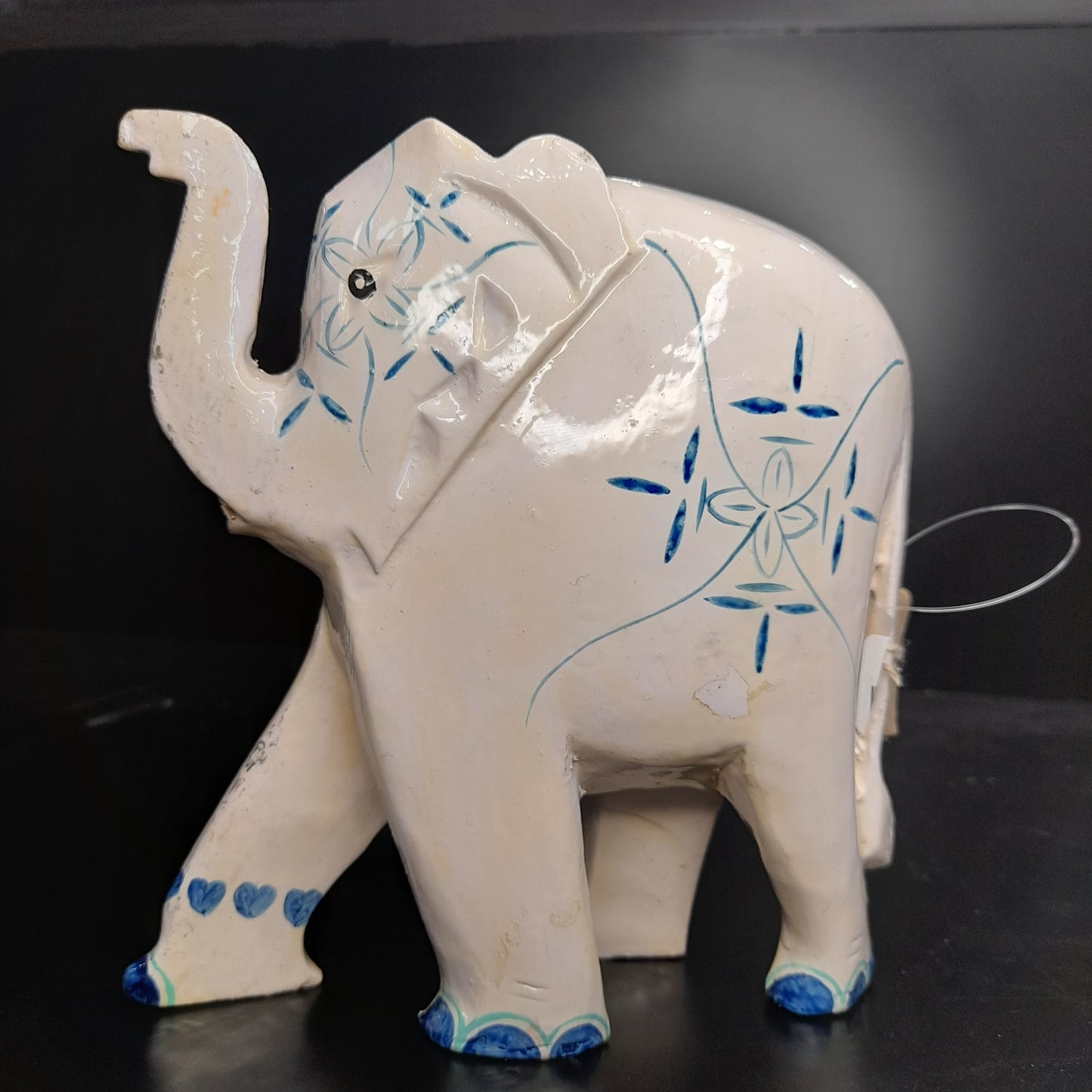 Wooden Elephant 4 Flower Painting