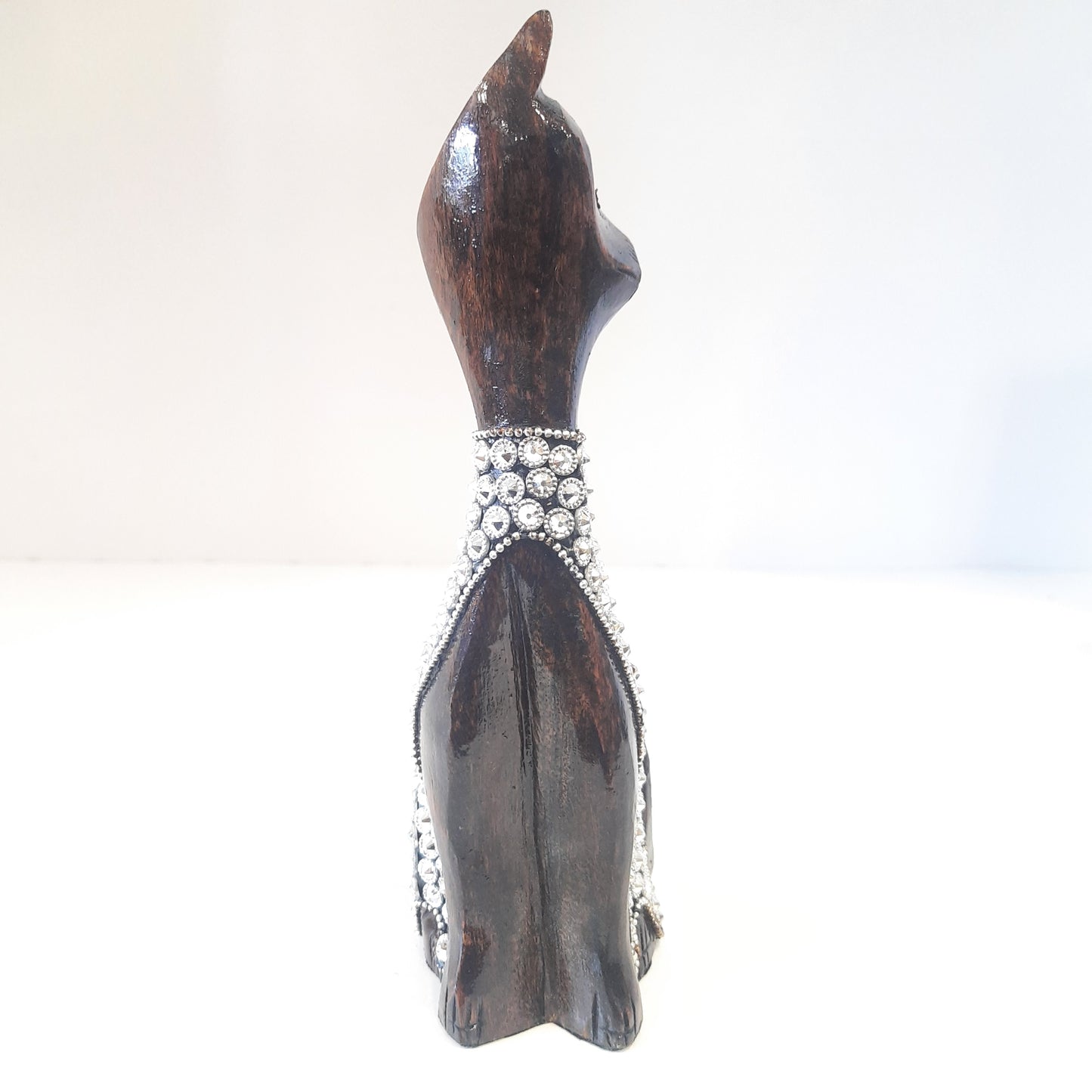 Metal & Wood Crane W/Glass Work Oxod