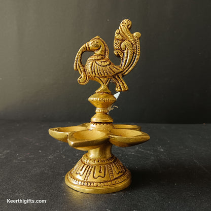 Brass antique peacock Diya