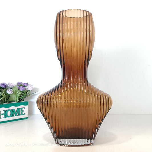 Human abstract design glass Flower vase
