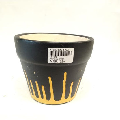Black & yellow coloured  ceramic Pot for Office Home Garden Flower pots Indoor or Outdoor Plants Planter Balcony Planter pots