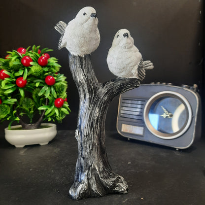 Two doves peaceful seting on stem