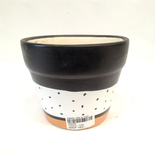 Terracota Ceramic Pot/Planter Without Plant Black dots Printed pot for Garden Indoor Home & Outdoor