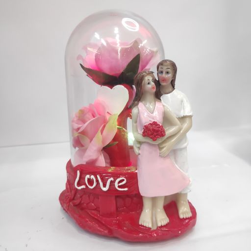 Love couple flower in glass led light