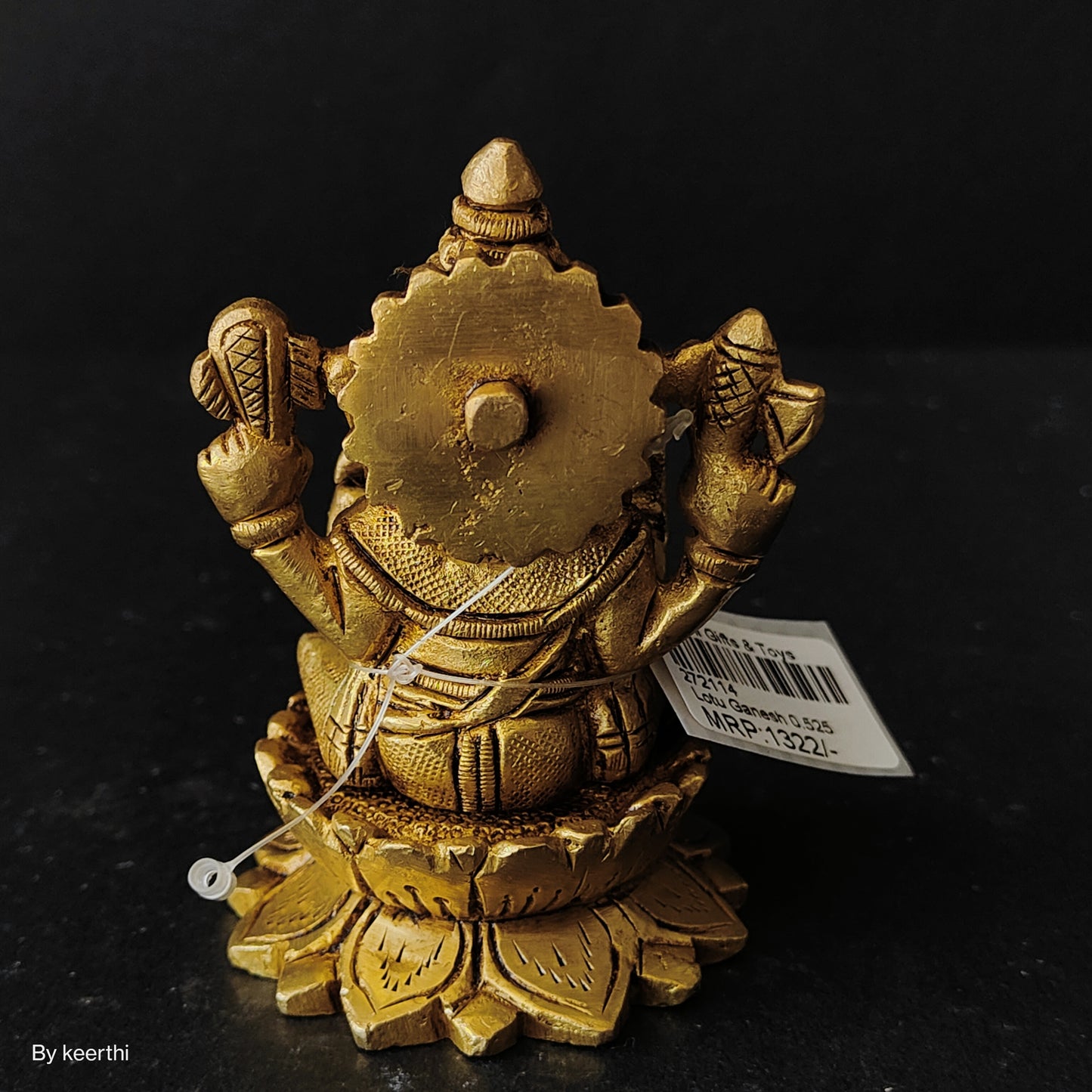 Brass idol Lord Ganesha Sitting on Lotus