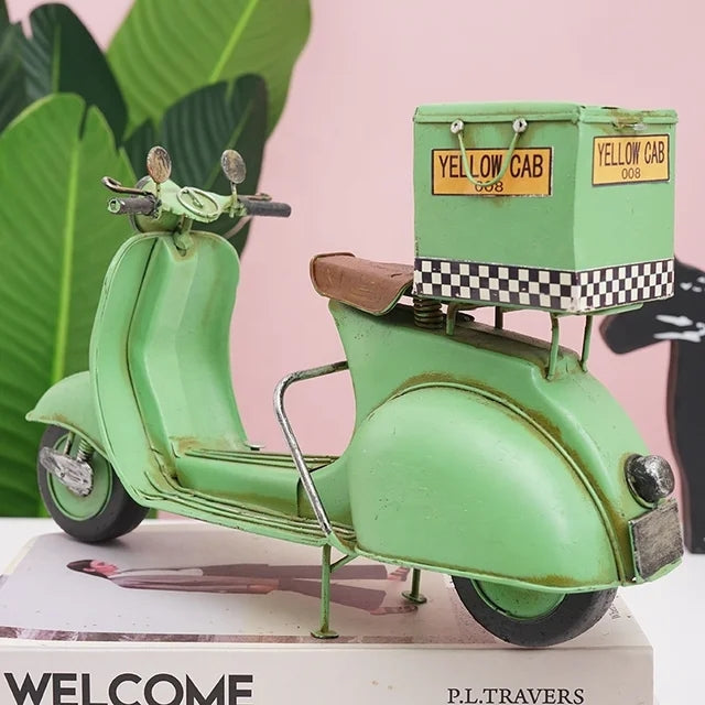 Creative Retro Iron Vintage Metal Crafts Motorcycle Model handmade Scooter Model for Home Pub Coffee Shop Restaurant Decorations
