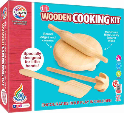 Wooden cooking set encourages Role Play in children 4 in 1 kitchen set For kids
