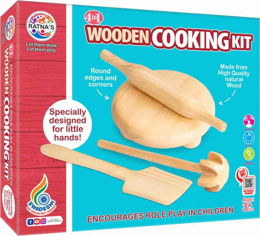 Wooden cooking set encourages Role Play in children 4 in 1 kitchen set For kids