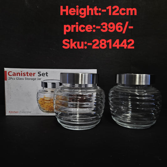 Clear Glass Round Radius Glass Jar Container With Rust Proof Air Tight Steel Lid/Suitable To Use In Your Home Office, Kitchen Storage/Glass Jars, 2 Pcs, Of Lids