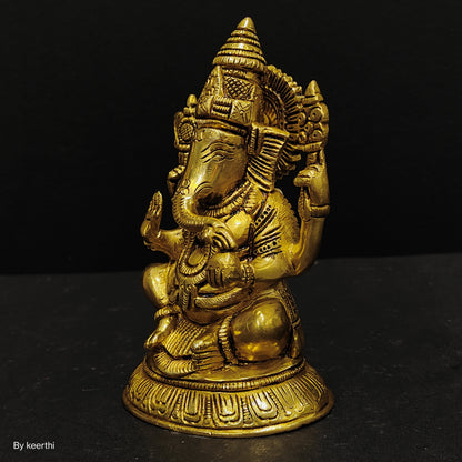 Brass Ganesha Statue, Ganesha for Alter, Vinayak Statue, Hindu Elephant God figure, Ganpati idol