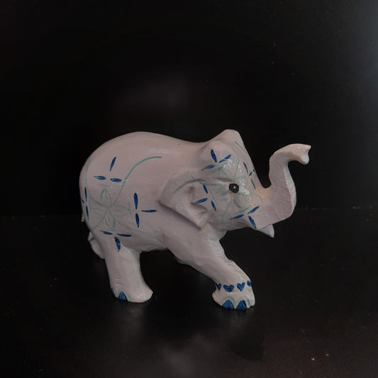 Wooden Elephant 4 Flower Painting