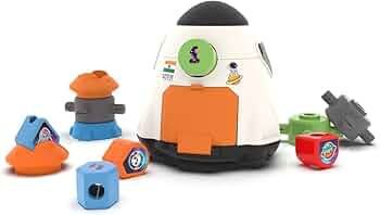 Montessori Spaceship Toy for Toddlers Develops Fine Motor Skills Sorting Stacking and Building Blocks Lacing Beads Playset Ideal Gift for 2 Year above age Boys and Girls