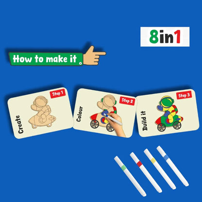 Creative Factory Art O Wheels Roll into The World of Art and Craft Kit Mess Free Coloring and Painting Kit Acrylic Painting for Girls and Boys Age 5 Years above Old kids