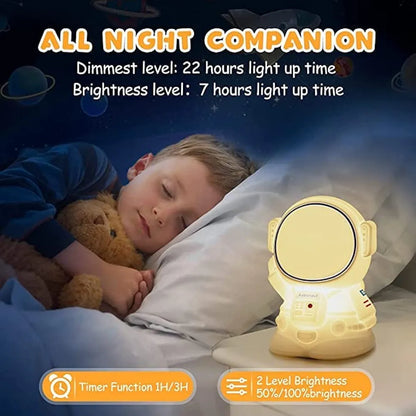 Astronaut Night Light Kids Room,7 Color Changing LED Portable Touch Lamp for Bedroom,USB Chargeable Silicone Animal Nightlight for Baby Children gifting (Astronaut Table Lamp)