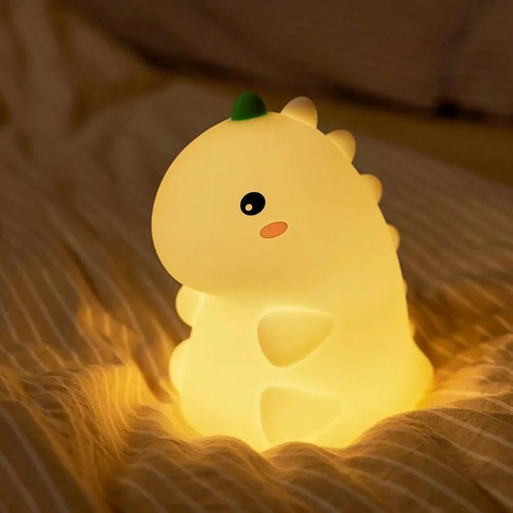 Dinosaur Night Light for Kids Bedroom, Cute Animal Silicone  Night Lamp Touch Control Nightlights USB Rechargeable Bedside Lamp for Baby Children Toddlers Women Teen Girls gift